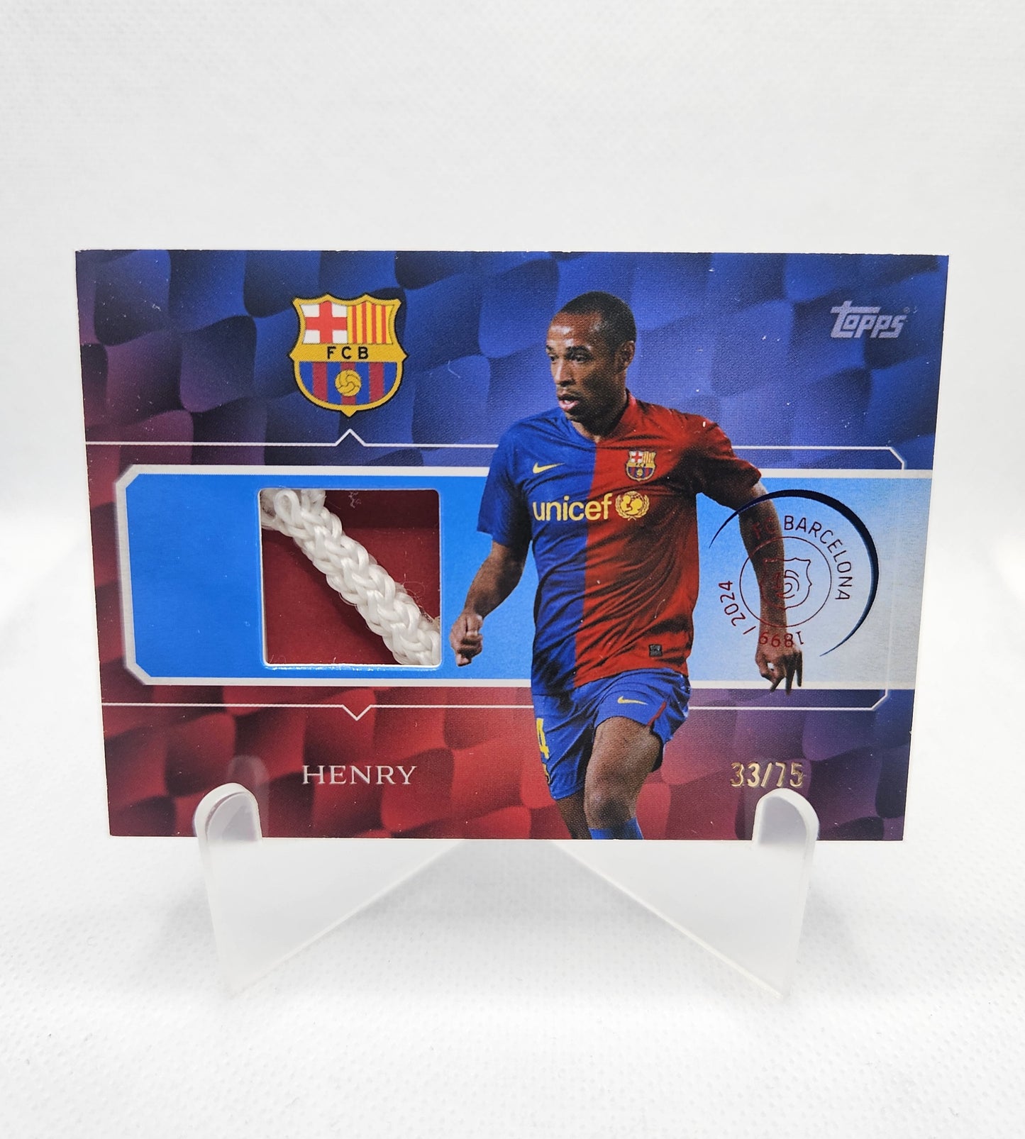 Thierry Henry /75 - Trozo de Red - 125 aniversario Barcelona