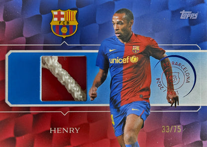Thierry Henry /75 - Trozo de Red - 125 aniversario Barcelona