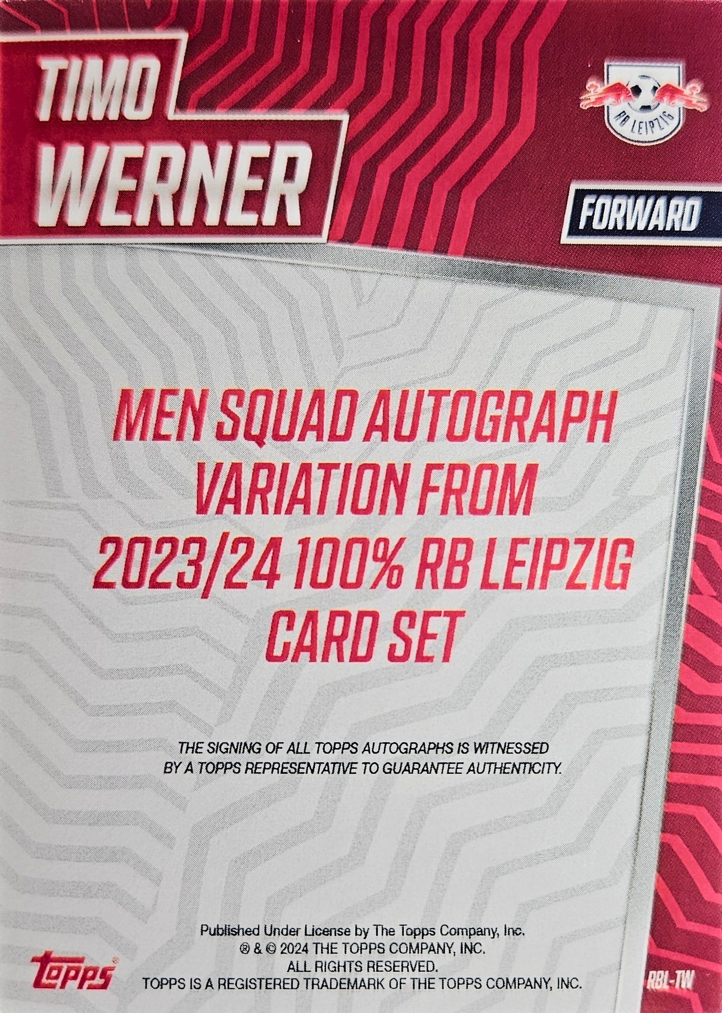 Timo Werner - Autógrafo original - Team Set RB Leipzig 23/24