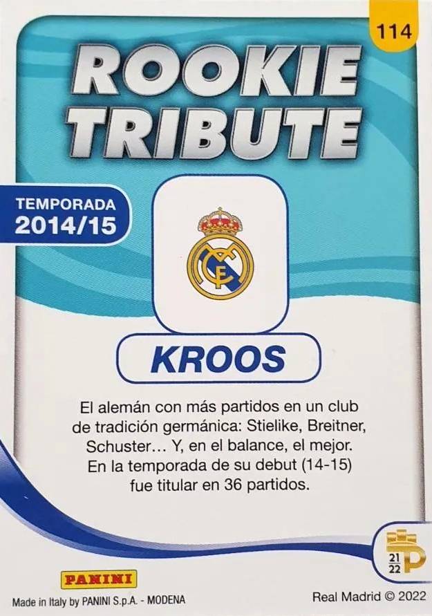 Toni Kroos - Rookie Tribute - Podium Real Madrid 21/22