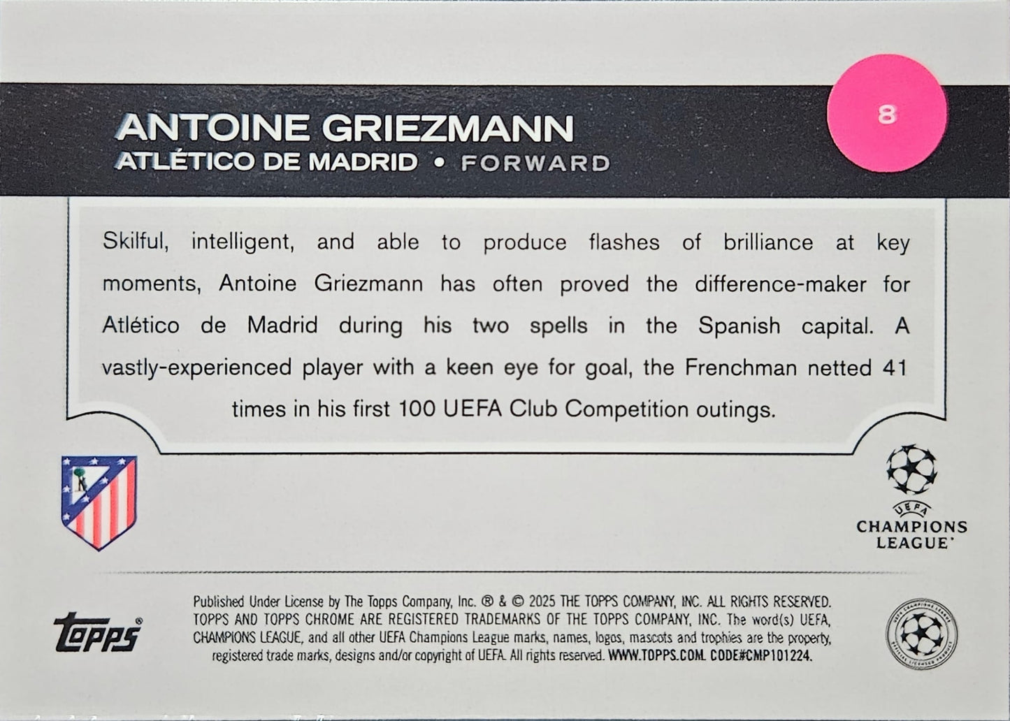 Antoine Griezmann - Topps Chrome UEFA Club Competitions 24/25