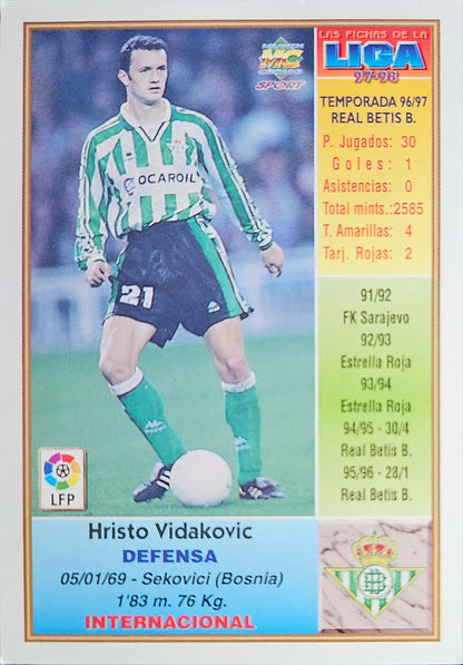 Vidakovic - Las Fichas de la Liga 97/98