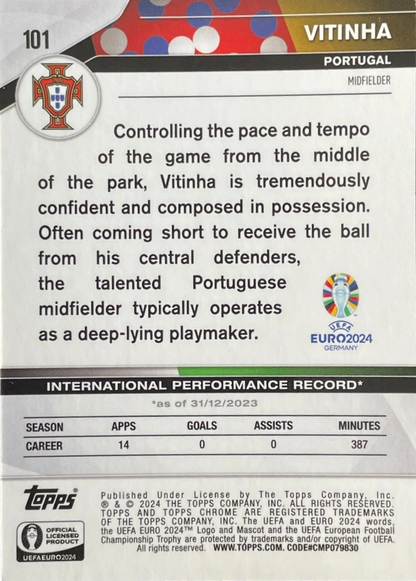 Vitinha - Future Stars - Topps Chrome EURO 2024 Germany