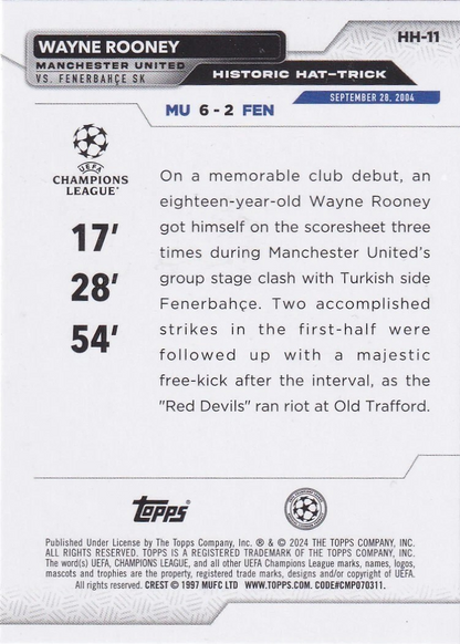 Wayne Rooney - Historic Hat-Trick - UEFA Club Competitions 23/24