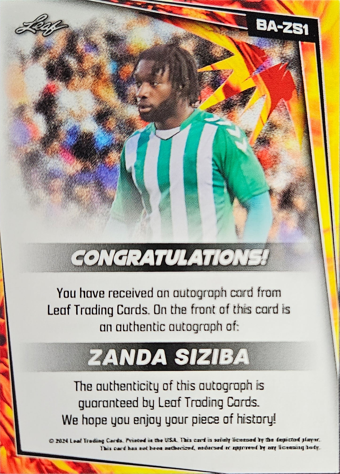 Zanda Siziba - Autógrafo original - Leaf 2024